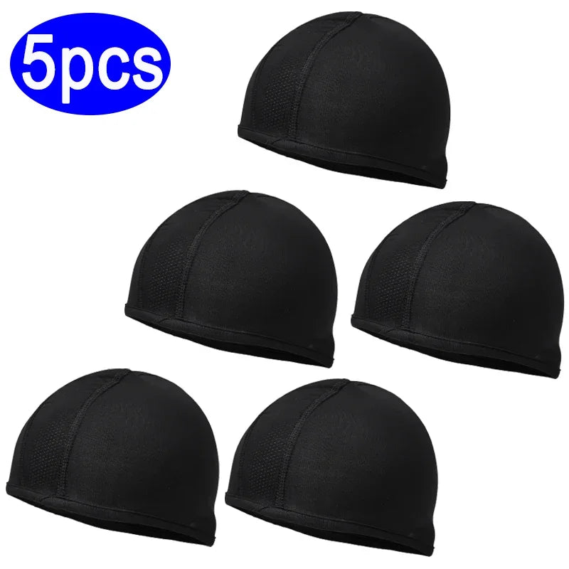 Motorcycle Helmet Inner Cap Hat Quick Dry Breathable Hat Racing Cap Under Helmet Beanie Cap Motocross Motor Helmet Hat 5/1pcs