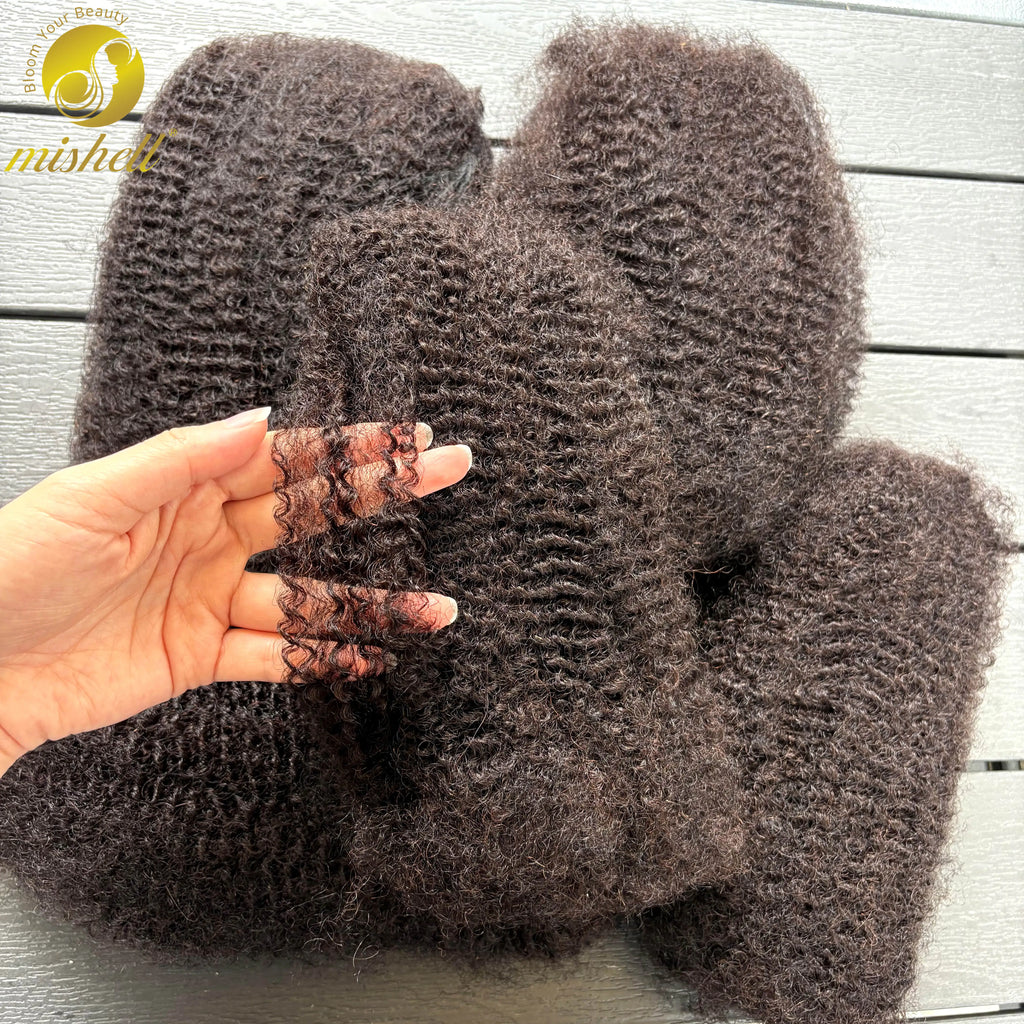 10-16Inch Natural 4C Afro Kinky Curly Bulk Human Hair Extensions No Weft Brazilian Remy Bulk for Locs Braiding Hair