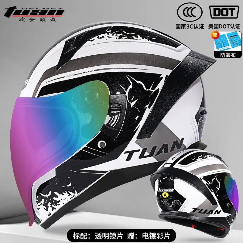 Motorcycle Helmet DOT Certified Double Mirror Drinking Water High Value Cycling Locomotive Full Helmet Ride