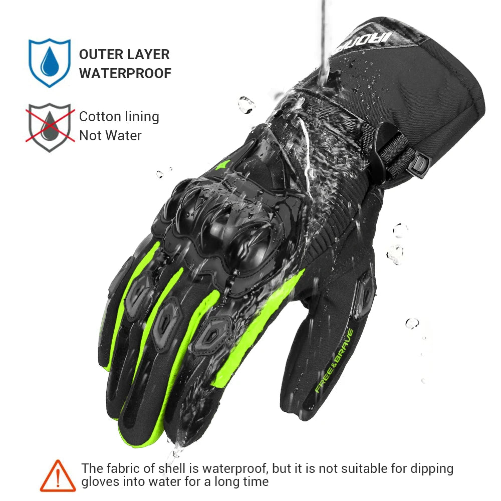 New Motorcycle Gloves For Winter Windproof Waterproof And Warm Riding Motorcycle Anti Drop Touch Screen Full Finger Gloves