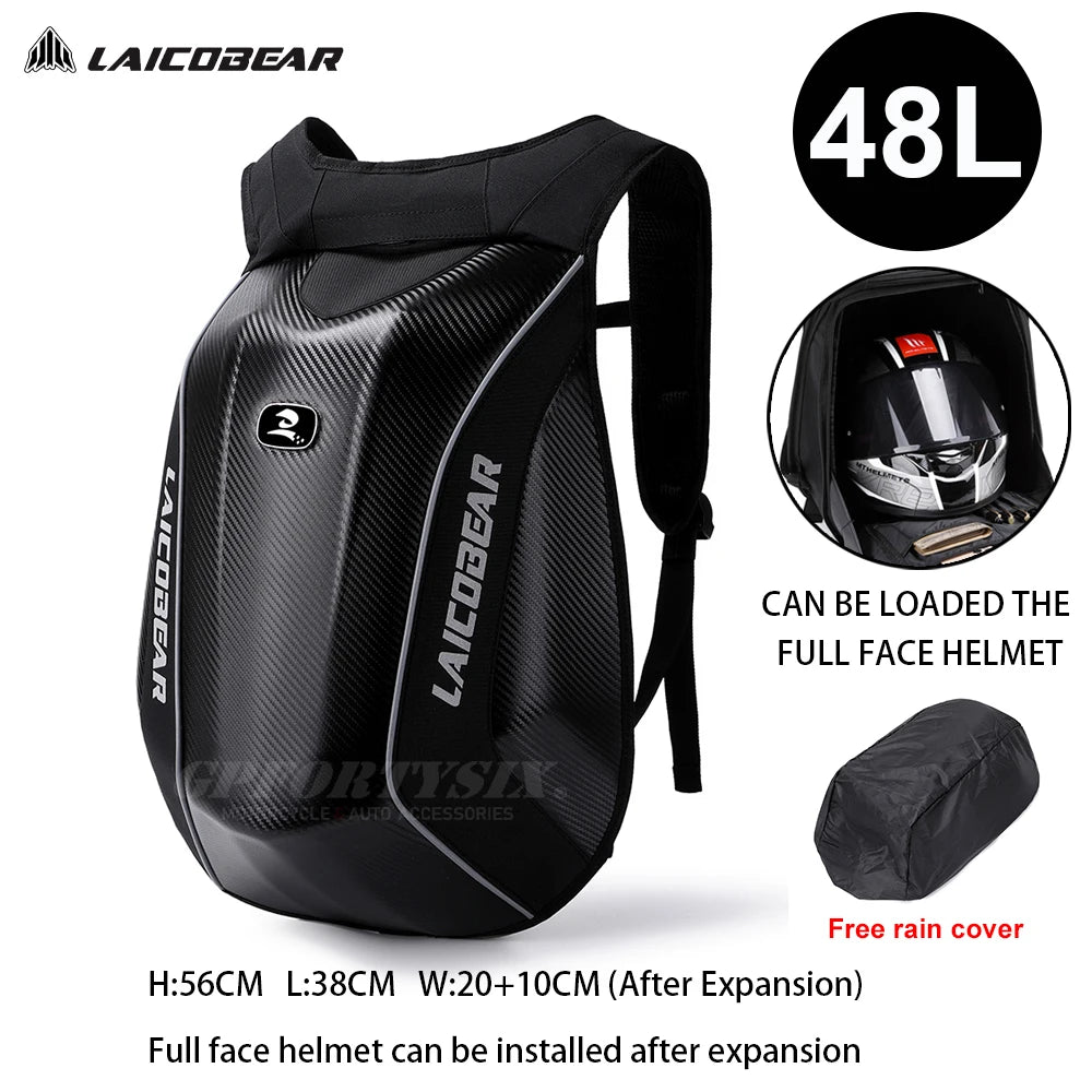 Waterproof Motorcycle Backpack Full Face Helmet Backpack Rider Bag Reflective Travel Bag Carbon Fiber Motorcycle Helmet Bags Men