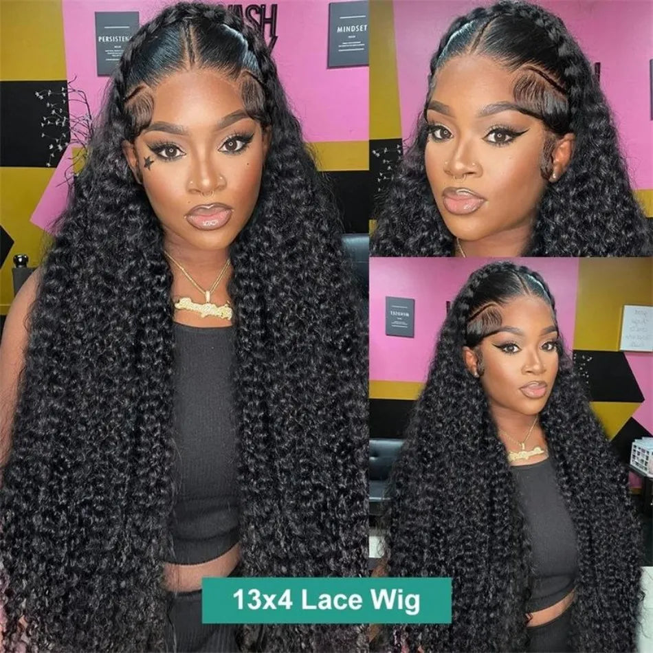 13X6 Hd Lace Frontal Wig Deep Wave Human Hair Wigs Brazilian Wigs Original Curly Lace Front Wig 230 Density For Women 30 40 Inch