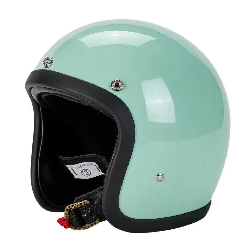 Japanese Korea Style Open Face Motorcycle Helmet Vintage 500TX FiberGlass Retro Scooter Riding 3/4 Jet Casco Moto Capacete