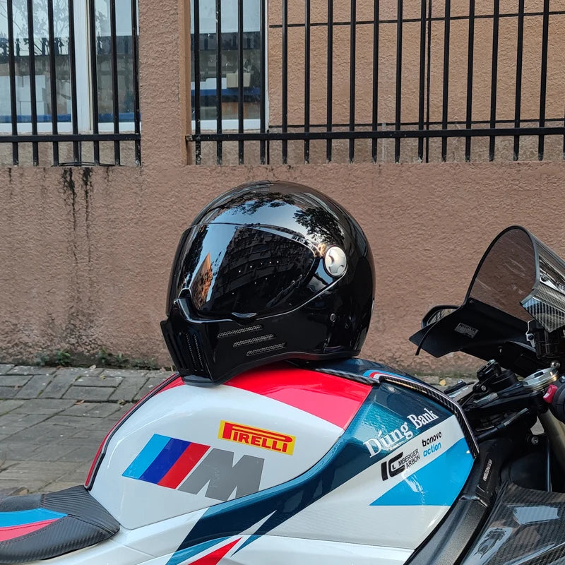 Retro motorcycle helmet ABS Light cruiser full coverage helmet for men and women DOT approved