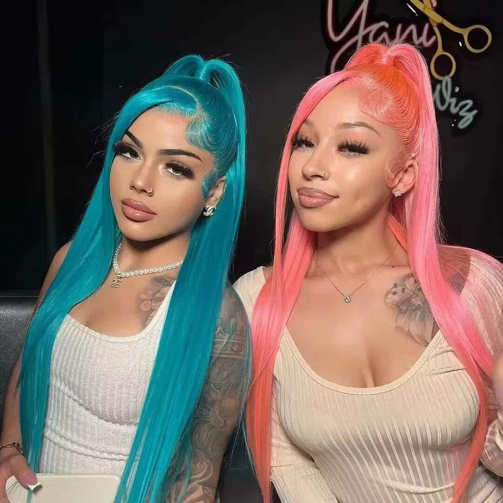 13x4 13x6 Full Frontal Lace 613 Blonde Colored Straight Human Hair Wigs Lace Front Wigs For Women 34 36 Inch