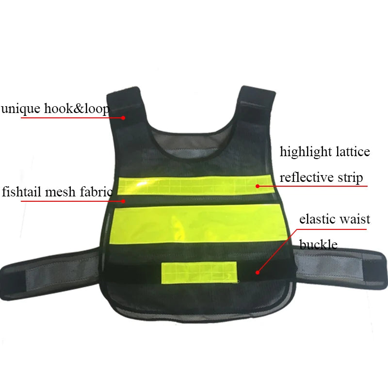 Motorcycle Reflective Vest High Visibility Motocross Riding Off-Road Bicycle Vest Running Sports Jacket Logo Printing