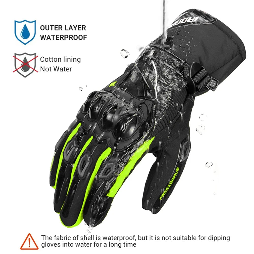 Men's Motorcycle Windproof Gloves Outdoor Motorcycle Riding Velvet Gloves Touch Screen Winter Motorcycle Off-road Women's Gloves