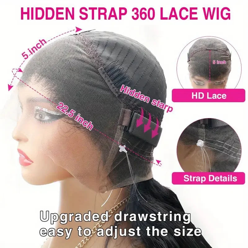 36Inch Straight HD Lace Front Wig 360 Full Lace Wig 13x4 13x6 HD Lace Frontal Human Hair Wig For Women Pre Plucked 220% Density