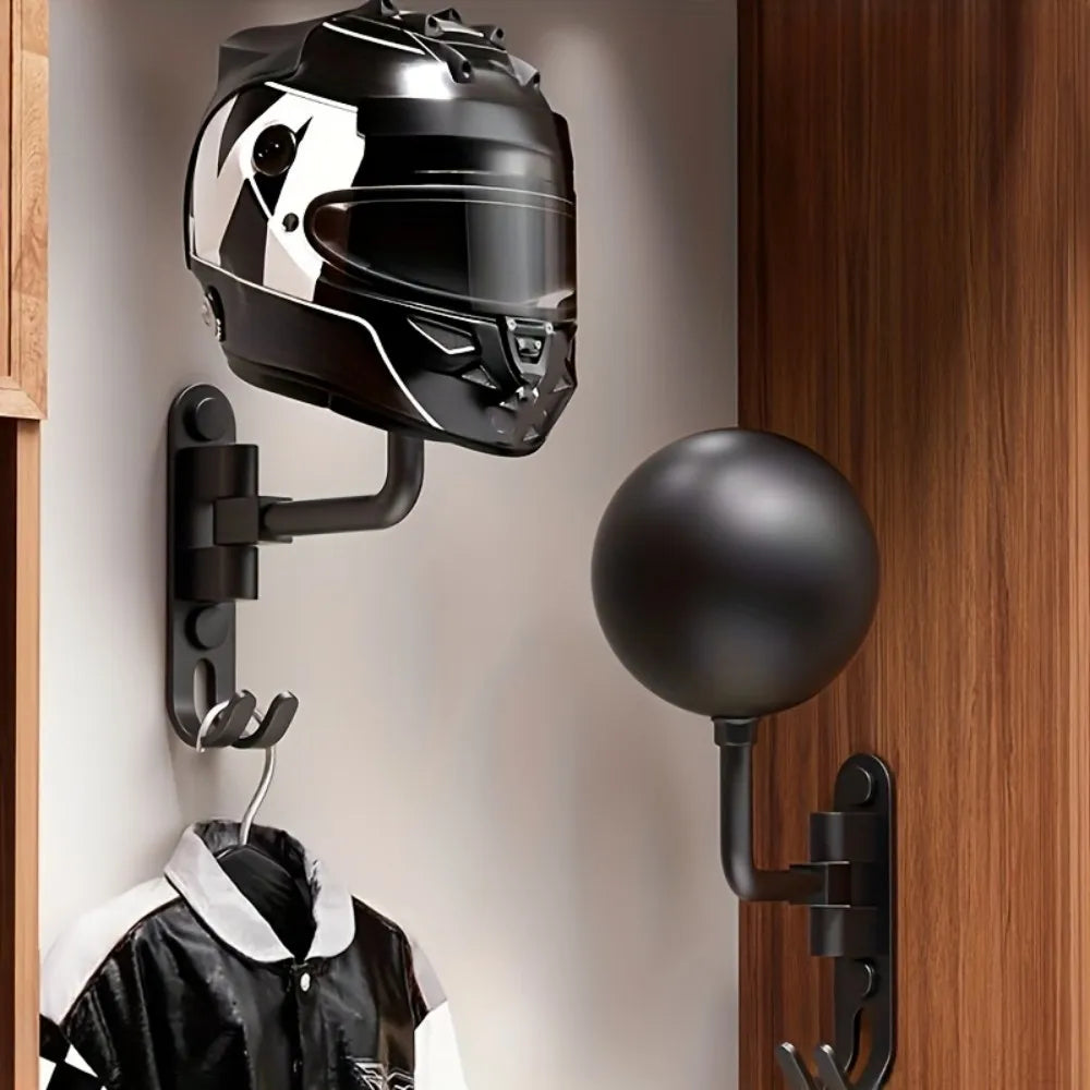 Multi Unctional Helmet Holder 180° Rotatable Motorcycle Helmet Moto Accessories Claw Hook Wall Mounted for Hanging Hat Jacket