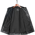 New Men's Genuine Leather Vest with Hood Denim Sle Motorcycle Jaet Youthful Springtime Faion Straight Hemline ort Length