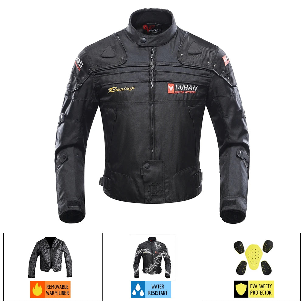 DUHAN Winter Motorcycle Jacket Moto Pants Wear-resistant Motocross Jacket  Windproof Moto Protector Touring Clothing