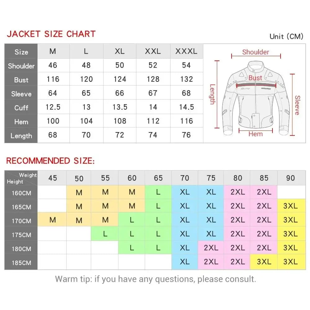 New Motorcycle Jacket Men's Motocross Jacket Motorcycle Protector Pants Moto Cycling Jacket Coats Chaqueta Riding Clothes Man