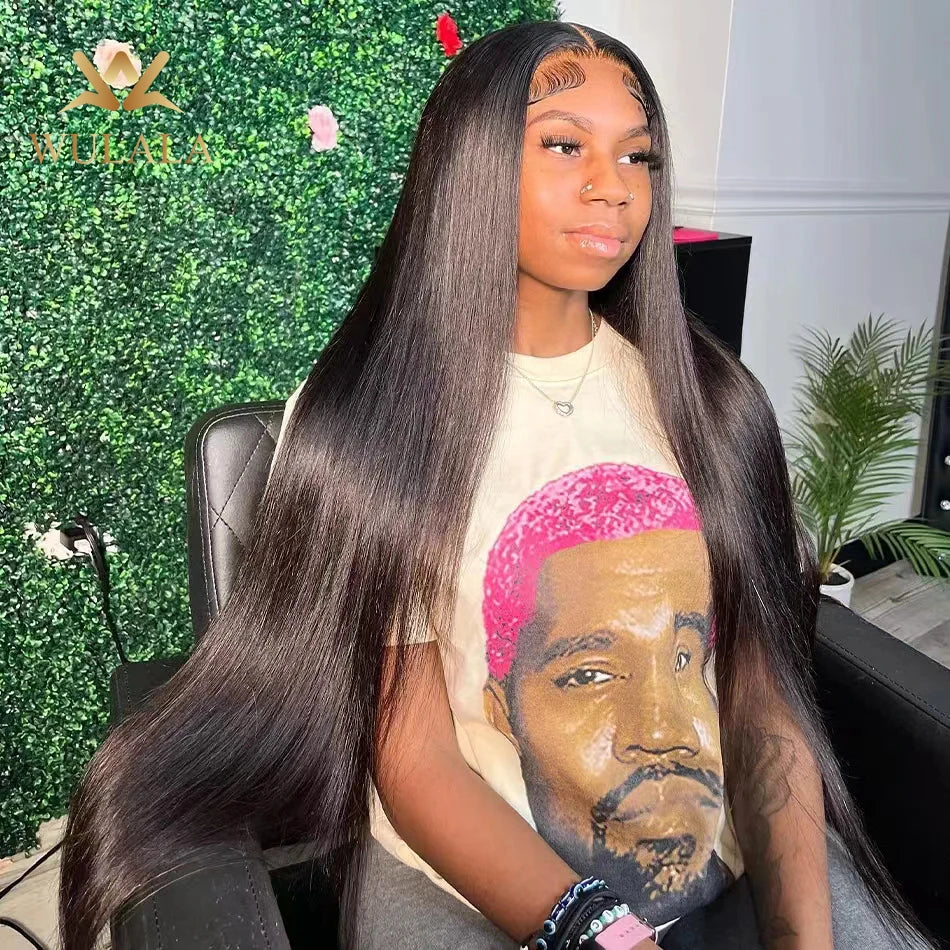 30 40 Inch Bone Straight 13x4 13x6 360 Lace Front Wig Hd Transparent Lace Frontal Wig Human Hair Pre Plucked Lace Wigs For Women