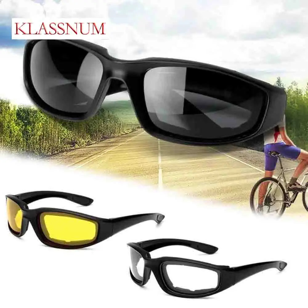 KLASSNUM 2026 New Motorcycle Polarized Glasses Bike Cycling Windproof Riding Goggles Mens Sports Sunglasses Women Protective Eye