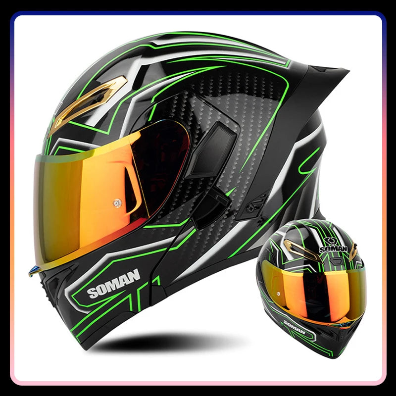 Men Women Motorcycle Helmets Full Face Helmet Colorful Dual Lens Flip Up Helmet DOT Approved Purple Modular Helm Casco Para Moto
