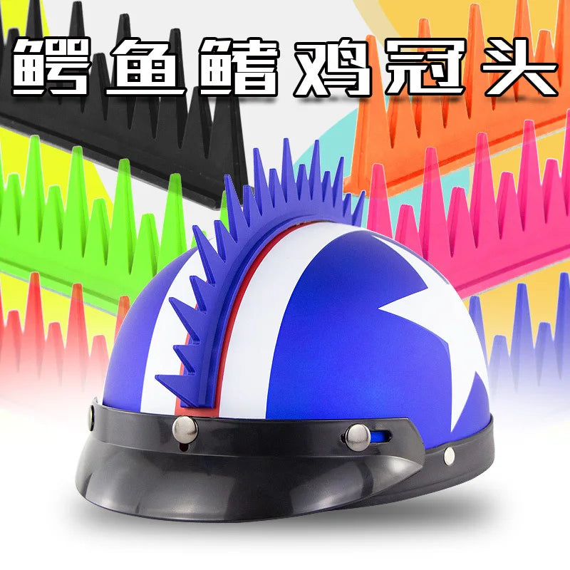 Universal Rubber Dirt Biker Motocross Mohawk Biker Helmet Mohawks Spikes Motorcycle Helmet Mohawk Sticker Decoration Accessories