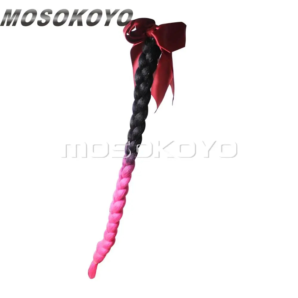 Motorcycle Women Helmet Twist Braids Ponytail Dirty Gradient Ramp Pig Tail Hair Punk Free Style Biker Helmet Decoration