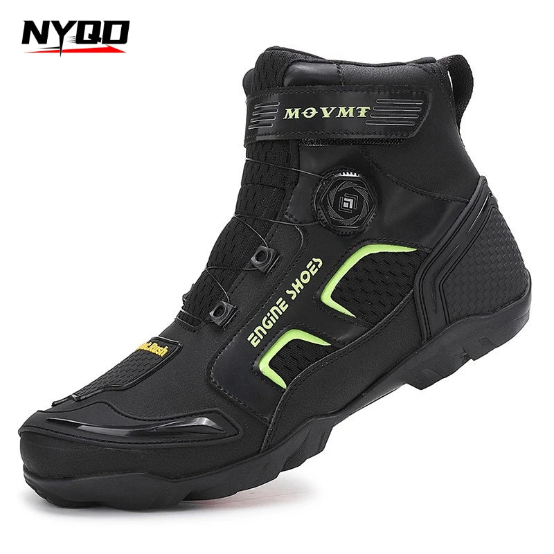 2026 Motorcycle Boots Men Leather Motos Breathable Anti Slip Wear-resistant Riders Boots Motorbike Racing Ankle Length Shoes