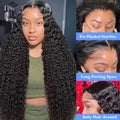 Natural Color Deep Wave Human Hair Wig 46 Inch 13x6 HD Lace Frontal Pre Plucked Natural Hairline Soft Breathable For Women