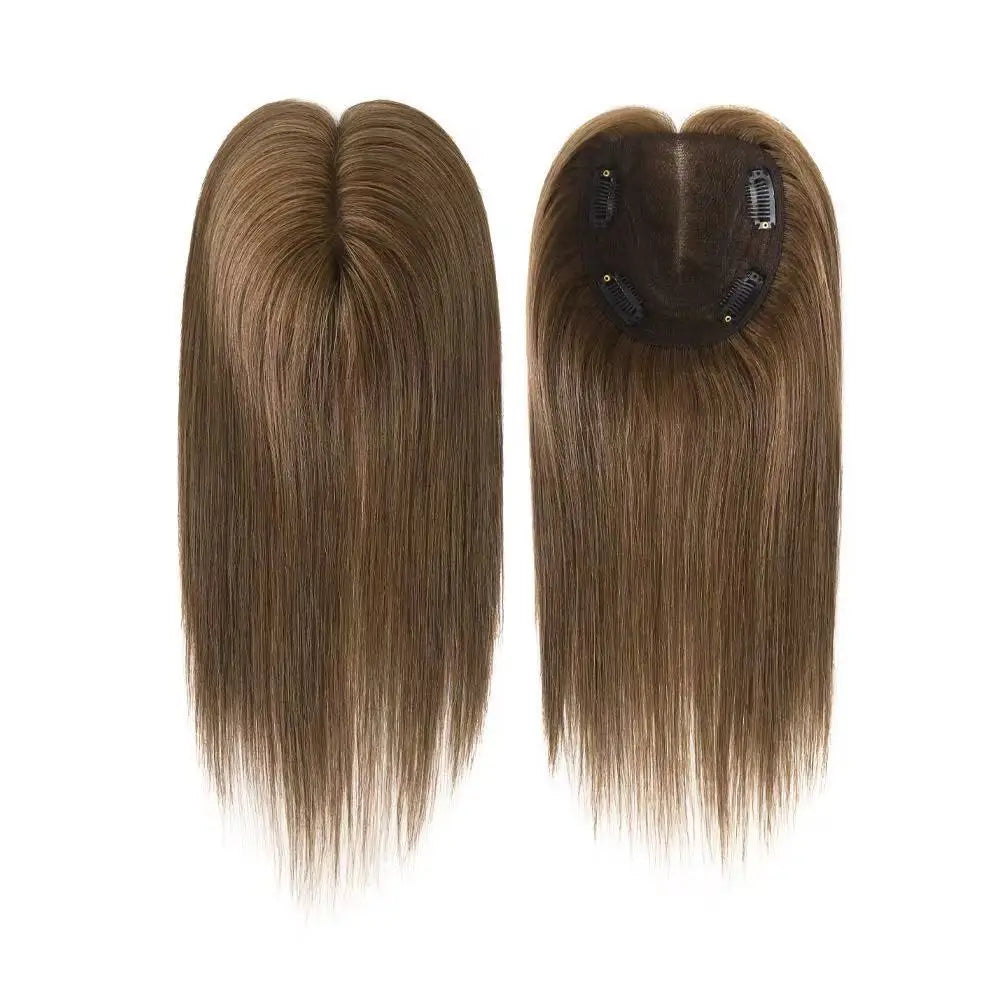6 Colors Available Human Hair Topper Wig 4x4.5 Lace Frontal 12 Inch Hand-Tied 4 Clips 48H Ship #1B #2 #4 #613 #10/6 #613/BC Dura