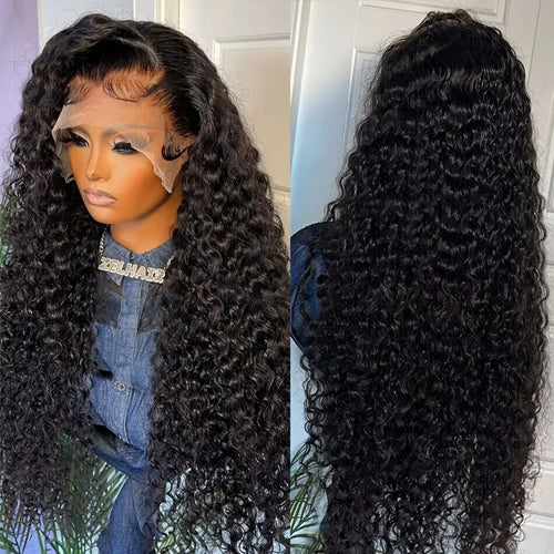 42Inch 250% Density Deep Wave 13x4 HD Transparent Lace Front Human Hair Wig - 13x6 Natural Color, Smooth & Silky Real Human Hair