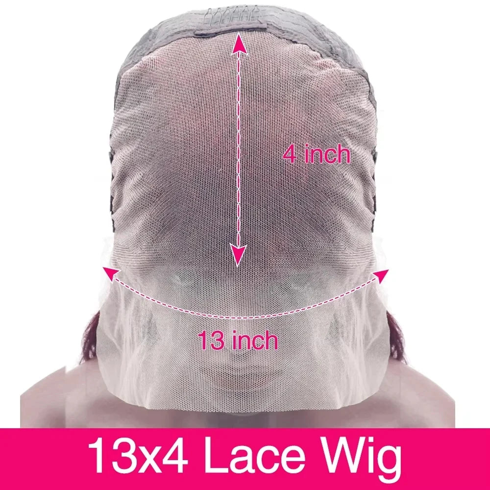 Burgundy Colored 13x4 HD Body Wave Lace Front Wig Human Hair 99J Red 13x6 HD Lace Frontal Wig 200 Density 30 40 Inch Remy Hair