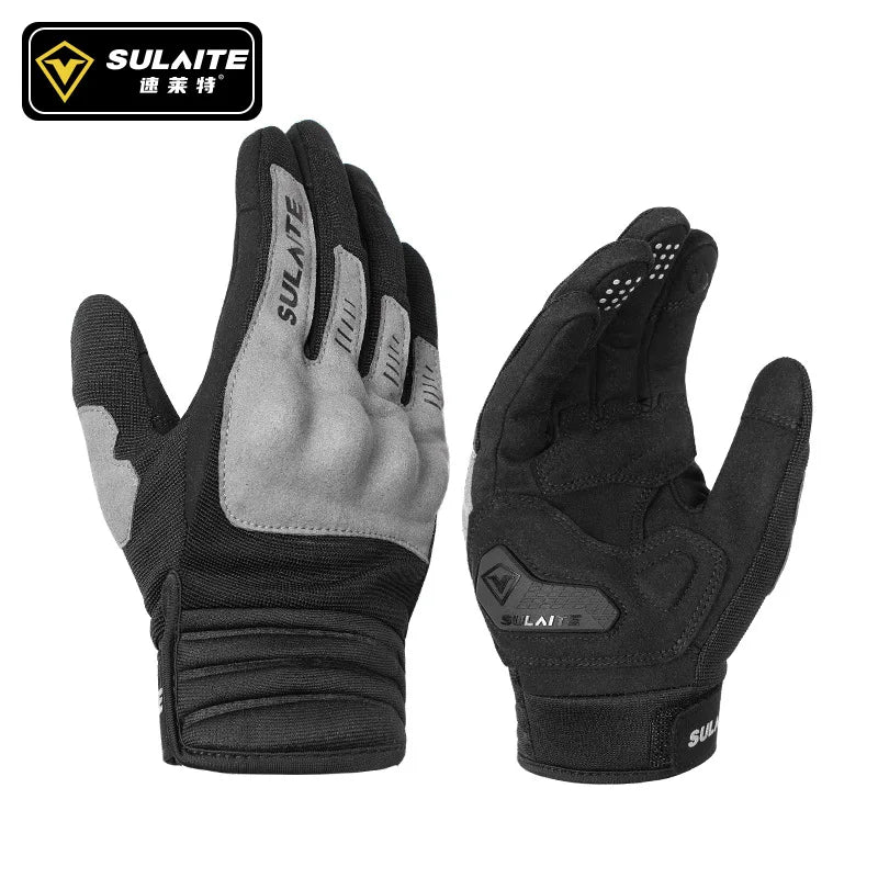 Motorcycle Riding Gloves Spring and Summer Full Finger Breathable PVC Boxing Conductive Touch Screen Gloves Motorcycle Equipment
