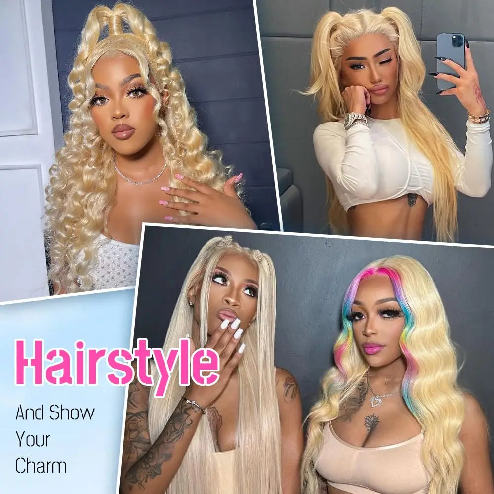 40 Inch Blonde Body Wave Human Hair Wigs 613 Hd Lace Frontal Wig 13x6 Bone Straight Lace Front Wig Colored Human Hair