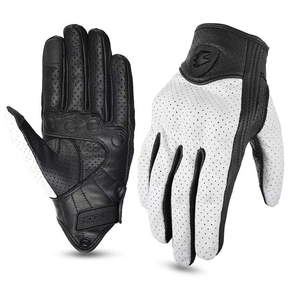 Lightning Metal Logo Motorcycle Gloves - Premium Anti-Slip & Windproof Riding Gloves for Men Women