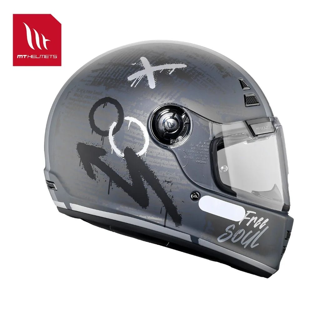 Full Face Helmet Motocross MT JARAMA Double D-ring Buckle Racing Motorcycle Helmets Gloss / Matt Anti-fog Retro V 32 Visor NEW