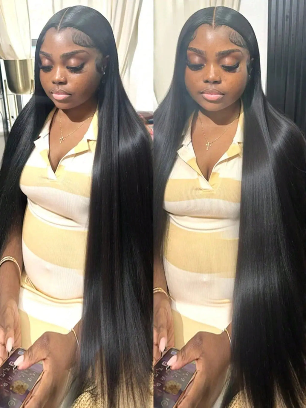 42 Inch13x4 Lace Front Wigs 200% Density 13X6 Lace Front Wig Pre Plucked 5X5 Straight Closure Wigs