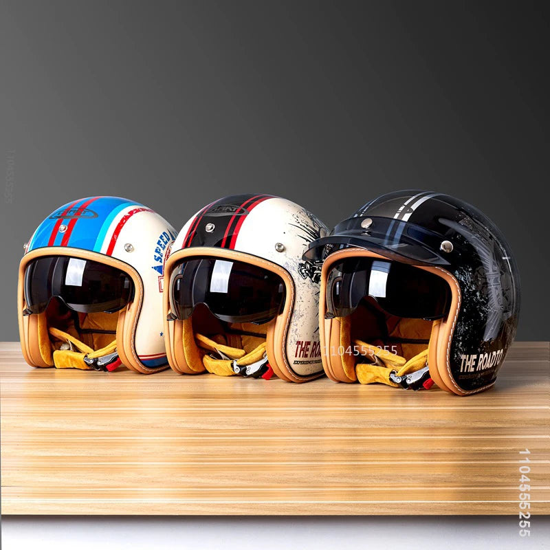 Motorcycle Helmet Open Face Helmet for Men Women Capacete De Moto ABS Material Motorcycle Equipments DOT Certification