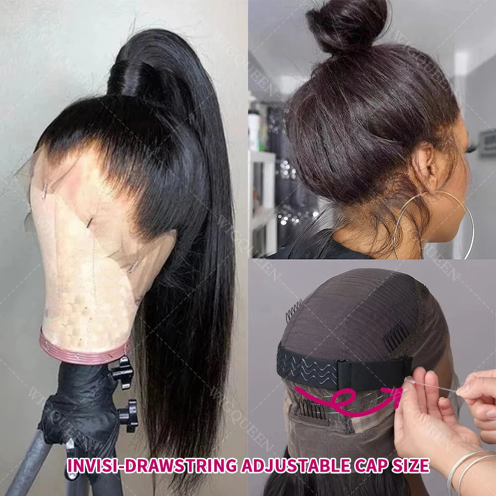 Ultra-thin Invisible Melt Skins 360 HD Full Lace Front Wigs Human Hair Can ponytail Invisible Strap Straight 13x4 Lace Front Wig