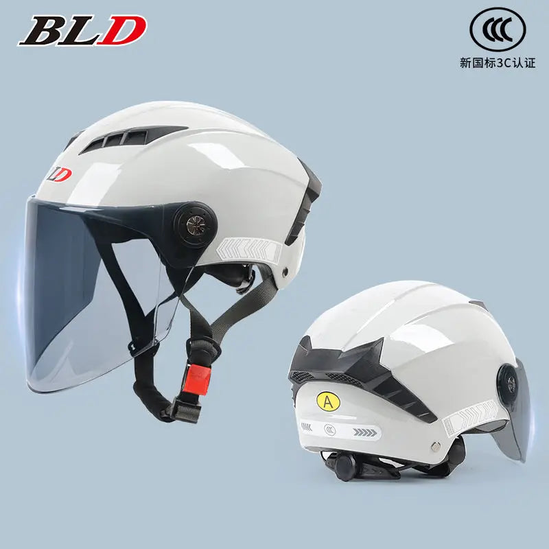 BLD Electric Vehicle Helmet Women's Summer Sunscreen Motorcycle Half Helmet Men's Four Seasons Safety Helmet casco moto