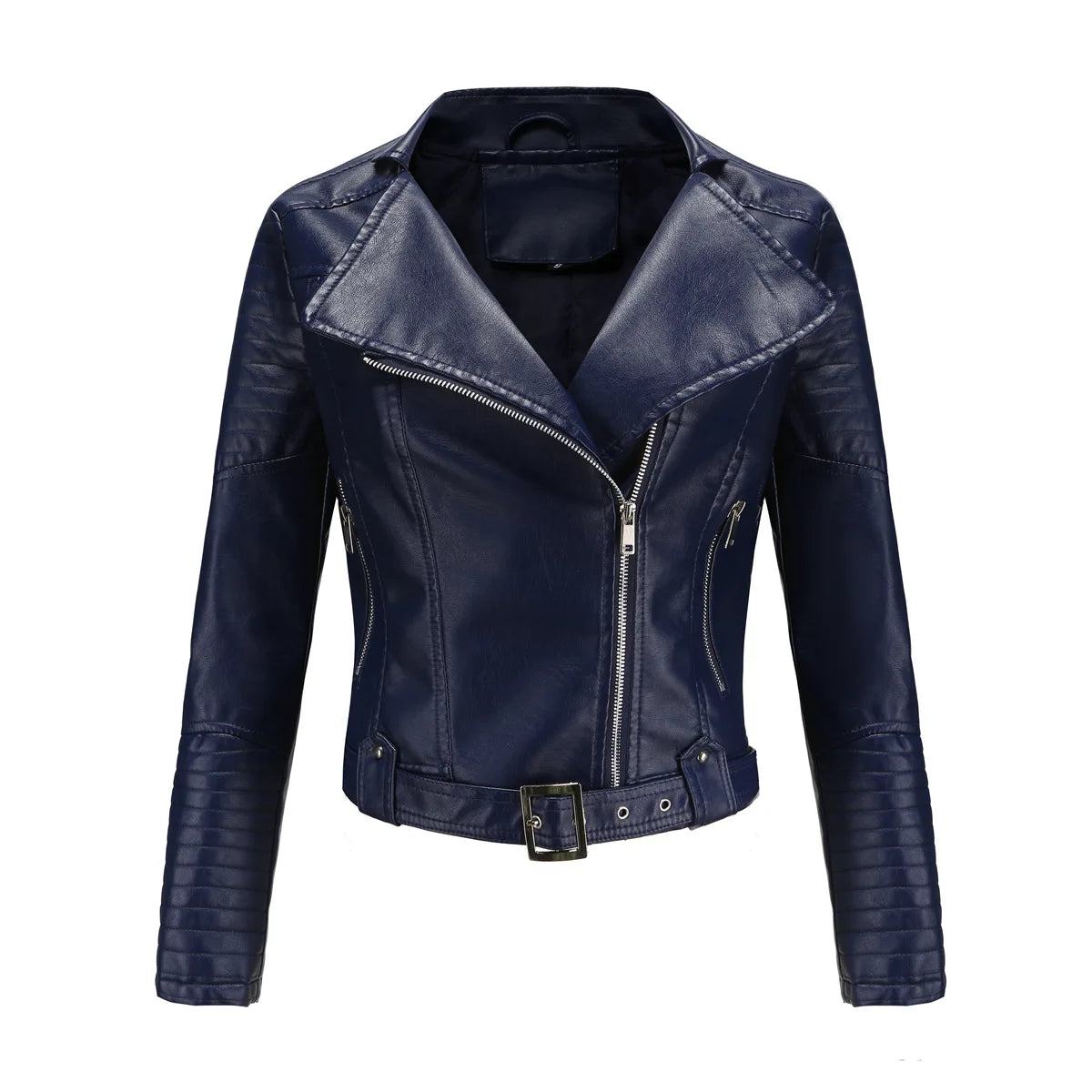 black high-quality clothing Leather coat spring women leather jacket slim motorcycle clothing Zipper fashion jackets and coats