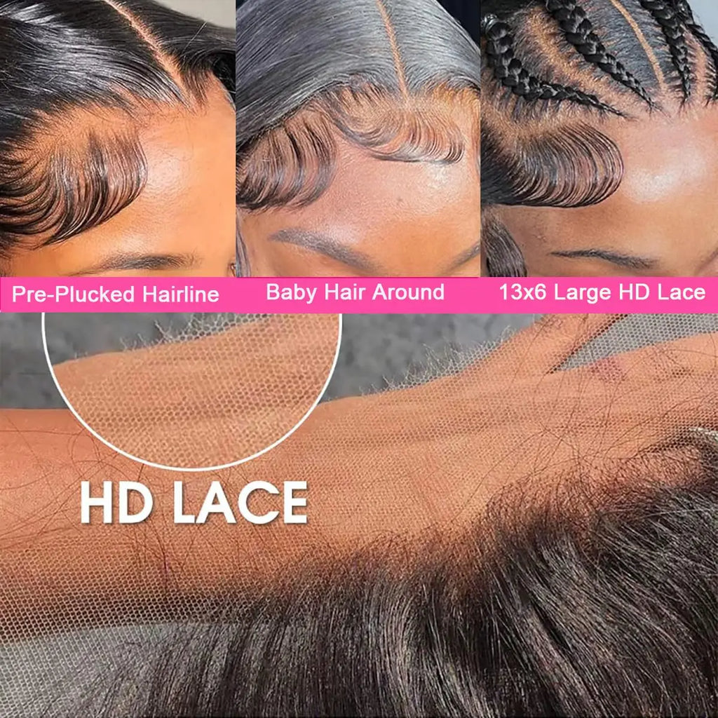 42 Inch  200% Density 13x4 Kinky Curly HD Lace Frontal Wigs Brazilian Water Deep Wave 13x4 Lace Front Human Hair Wig For Women