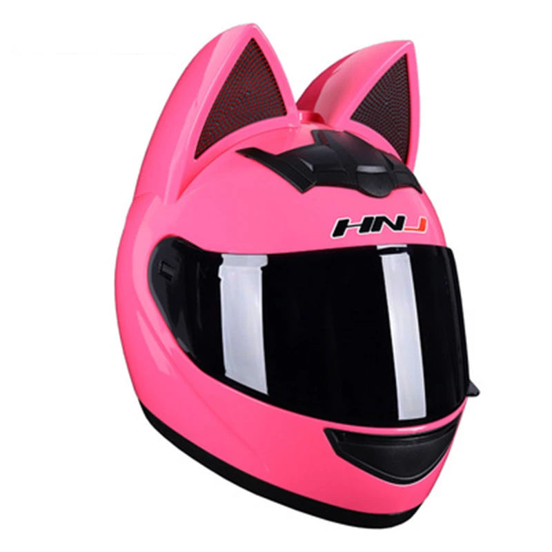 2022 Motorcycle Cat Ear Helmet Capacete Casque Full Face Helmet Women Moto Ear Helmets Personality Motorbike Helmet Motocross