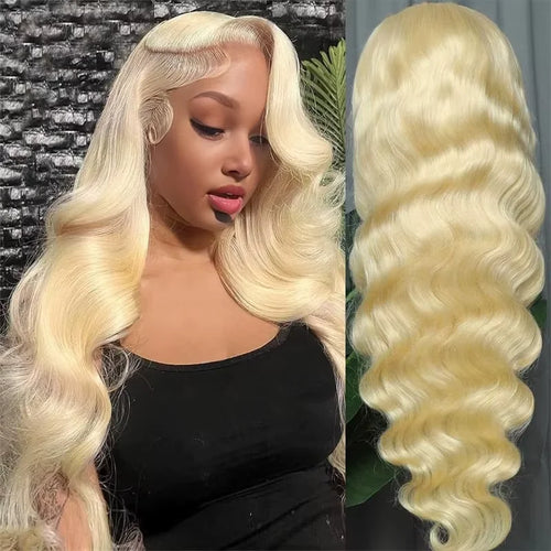 613 13x6 Lace Front Wigs Human Hair 100% Body Wave Blonde Lace Frontal Wigs 220 Density 40 Inch Natural Hairline With Baby Hair