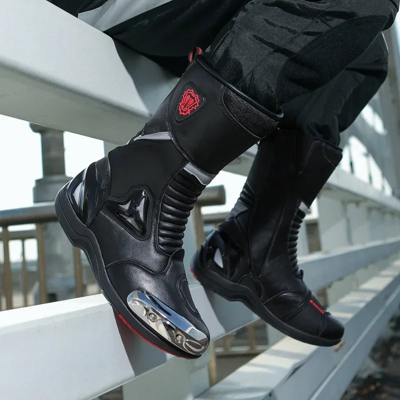 Motorcycle Boots Mid-Calf Long High Ankle Professional Motocross Off-Road Racing Moto Rider Protective Shoes Men Woman