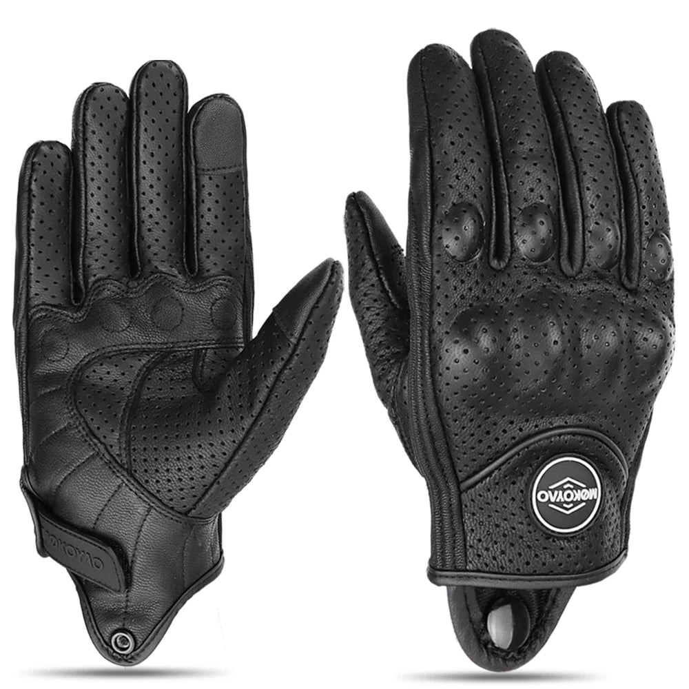 Goat Leather Motorcycle Gloves Men Women Retro Spring Summer Motorbike Waterproof Motocross Racing Street Riding Gloves