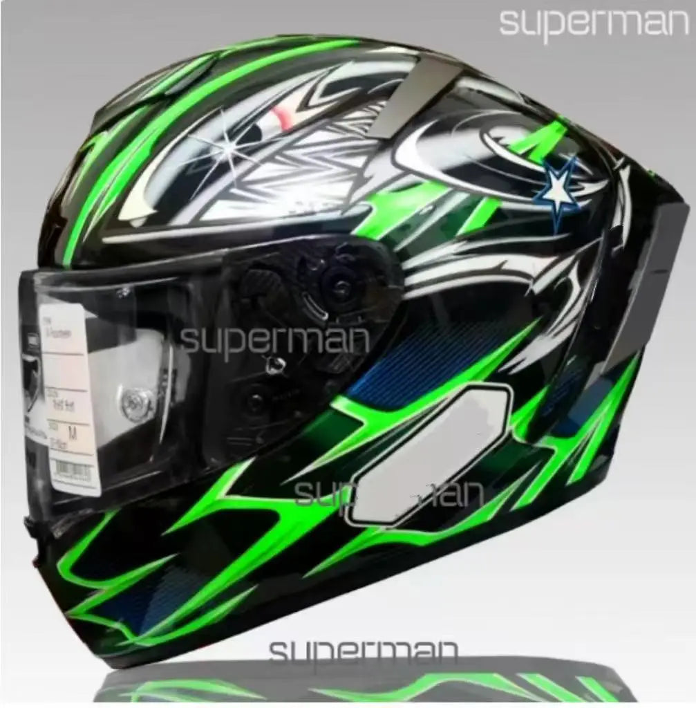 Full Face Motorcycle helmet  X14 YANAGAWA5 green color Riding Motocross Racing Motobike Helmet Casco De Motocicleta