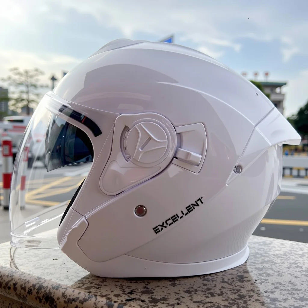 2025 Latest High Quality Motorcycle Helmet Half Covering Dual Lens Cascos para Motos Male Female Couple Capacetes de Moto