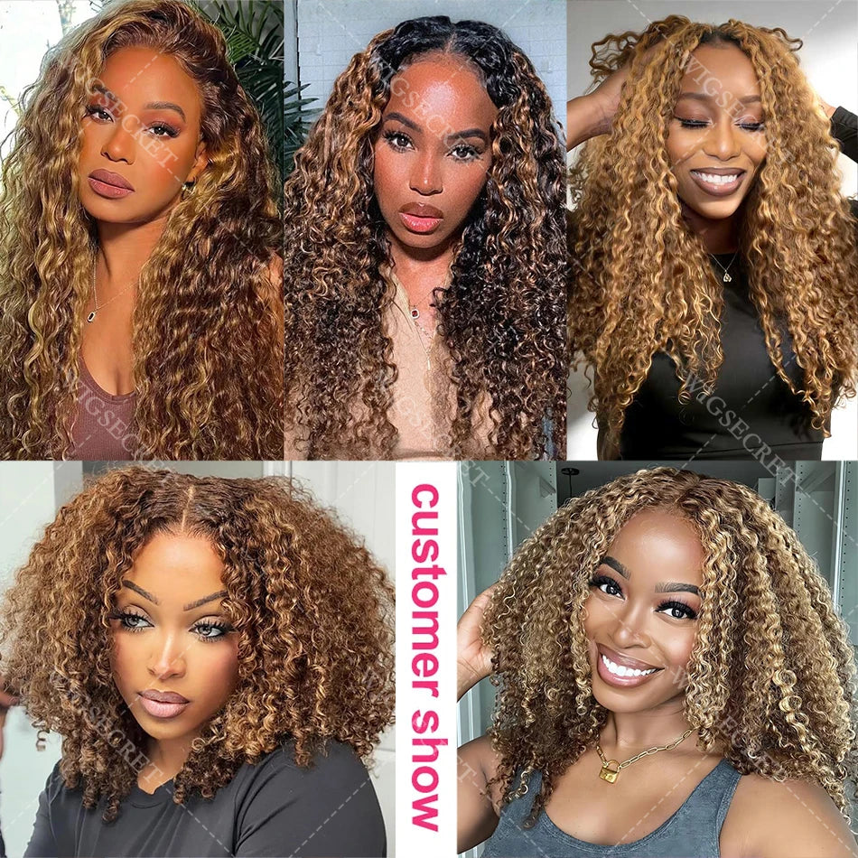 Miracle Knots Burmese Curly Crochet Human Hair Extensions Pre-Separated Knotless Ombre Highlight Feather Crochet Braids Hair