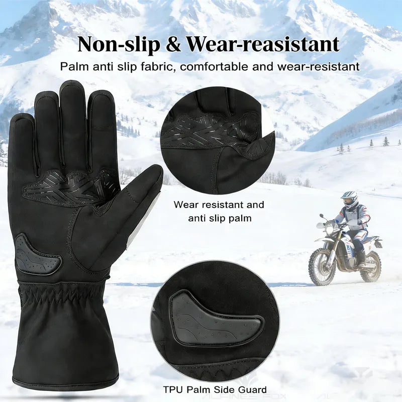 JCAA Winter Thermal Motorcycle Gloves Waterproof Windproof Warm Glove for Motorbike Riding Racing Moto Cross Cycling Accessories