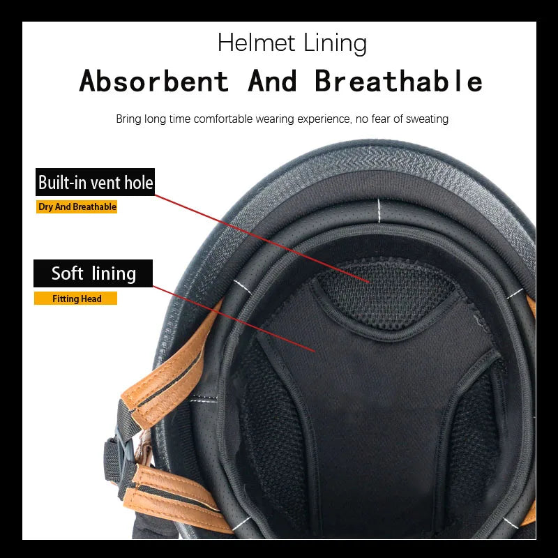 Motorcycle Half Helmet German Leather Vintage Helmet Casco Moto Motorcycle Open Face Helmet Biker Pilot