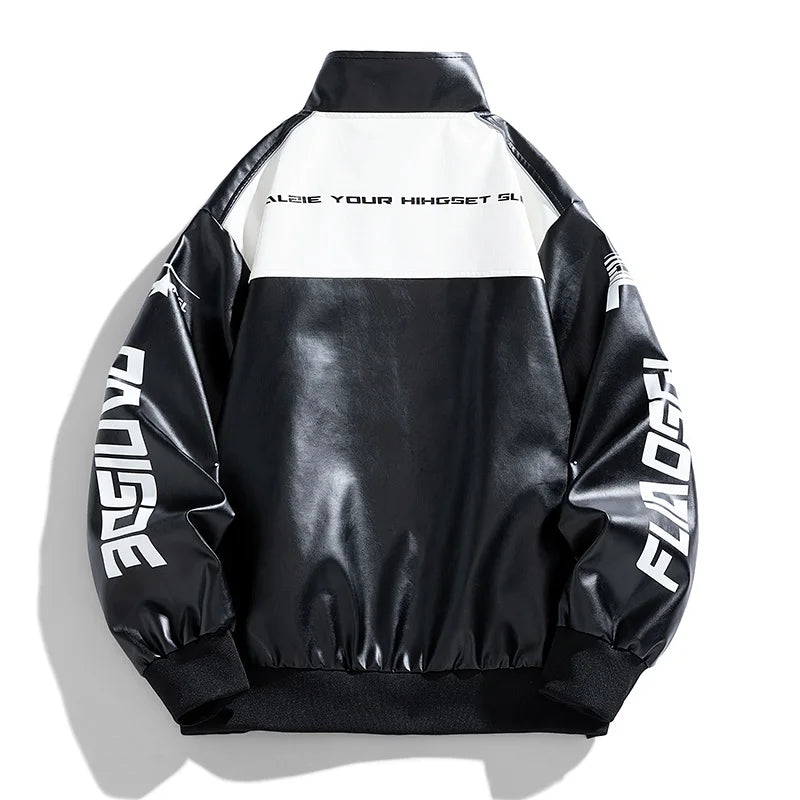 Leather Jacket Men Motocycle Faux Leather Coat PU Moto Bike Jackets Hip Hop High Street Fashion Pilot Men's Clothing Top
