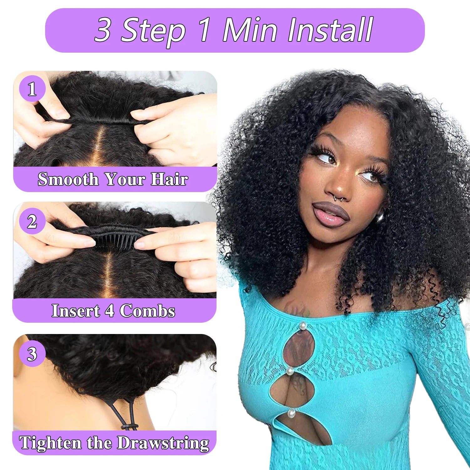 Half Wigs Human Hair Curly Human Hair Wig Short Human Hair Wigs Kinky Curly Wigs Human Hair Short Wig Brazilian Hair Wigs