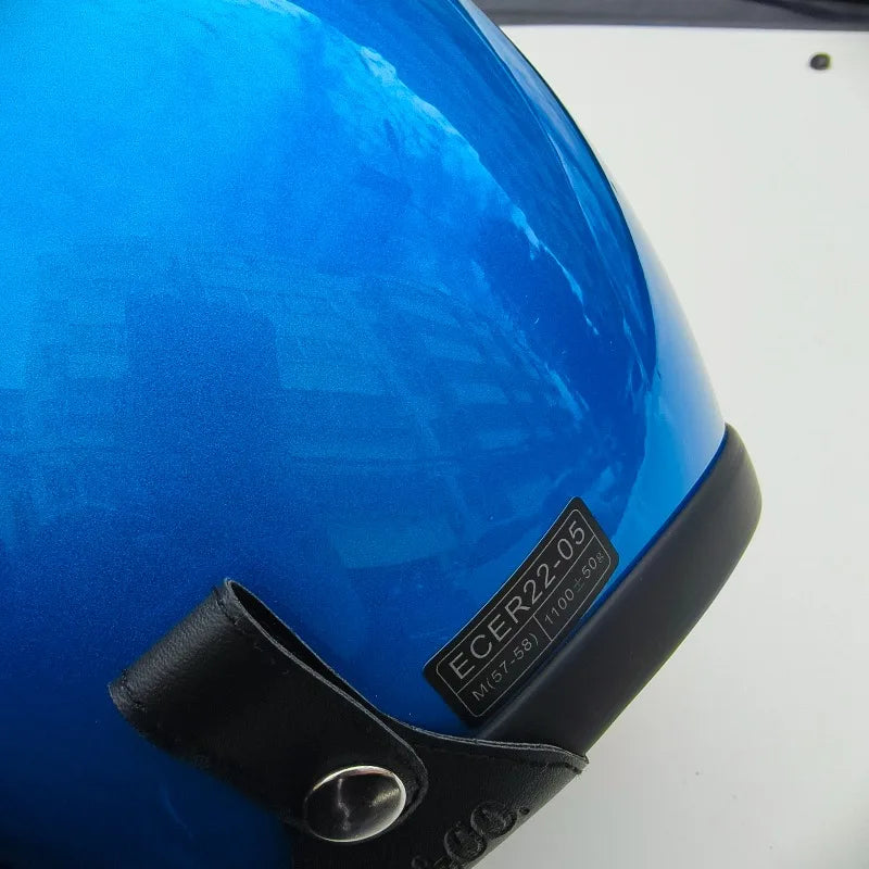Japanese Korea Style Open Face Motorcycle Helmet Vintage 500TX FiberGlass Retro Scooter Riding 3/4 Jet Casco Moto Capacete