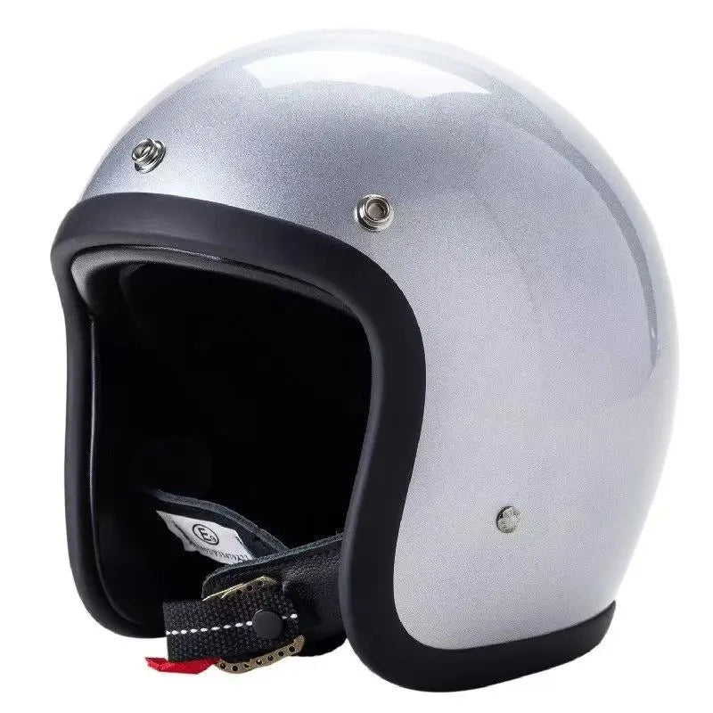 Japanese Korea Style Open Face Motorcycle Helmet Vintage 500TX FiberGlass Retro Scooter Riding 3/4 Jet Casco Moto Capacete