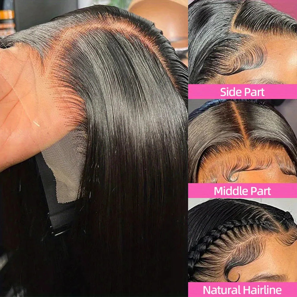 Straight Hair Wig 13x4 13x6 360 HD Transparent Lace Frontal Wig 100% Human Hair 4x4 Lace Closure Wig Pre Plucked For Women